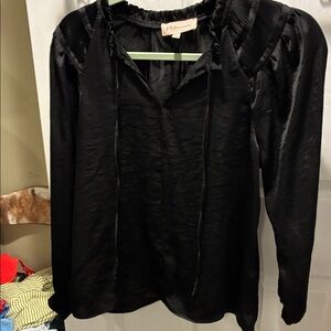 Philosophy Goth Dark Academia Ruffle Black Blouse Size S New Without Tags